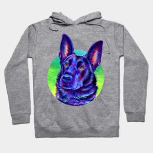 Colorful Black German Shepherd Dog Hoodie